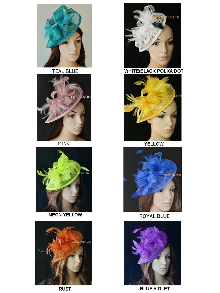 bright blue wedding hat