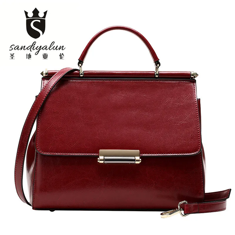 Women Bag Casual Women Genuine Leather Handbags Female Shoulder Bags Famous Brands Women