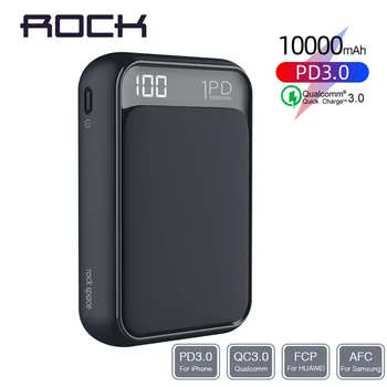 

ROCK USB PD 3A Fast Charging 10000mAh Power Bank For iPhone Xs Xs Max USB Charging Powerbank For Samasung Xiaomi Huawei Bank