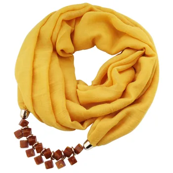 

Solid color polyester TR cotton square resin necklace pendant scarf fashion ladies new hot jewelry scarf