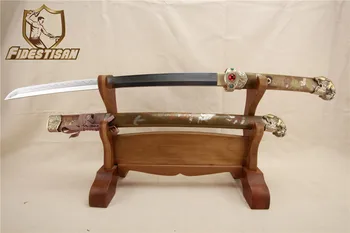 

handmade Japanese knife real samurai katana swords uchikatana wwii samurai sword T10 clay process copper tsuba saya Full Tang