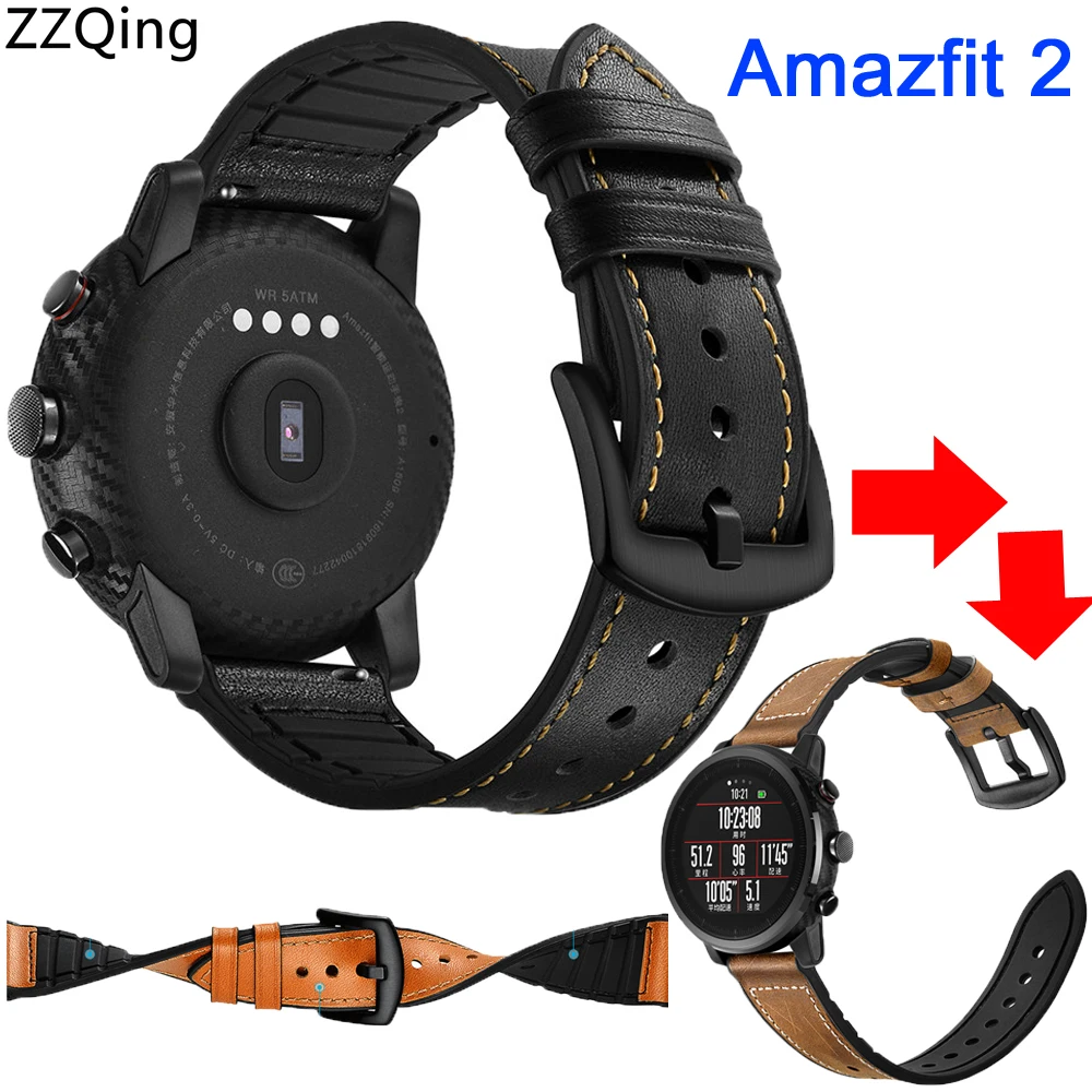 Ремешок из кожи и силикона для xiaomi Huami Amazfit pace мягкий браслет 22 мм смарт часов amazfit