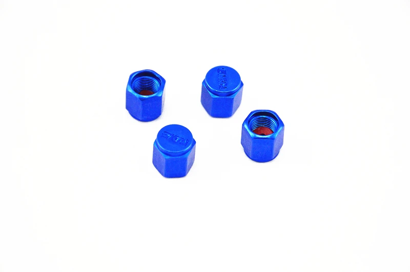 Автомобильные алюминиевые колпачки для пневматических клапанов, герметичное колесо, винтовая крышка, пылезащитный синий цвет