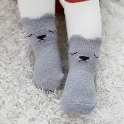 1 шт. для новорожденных милые носки коралловый флис новорожденных носки-тапочки милые девушки Детские носки с мультяшными рисунками От 0 до