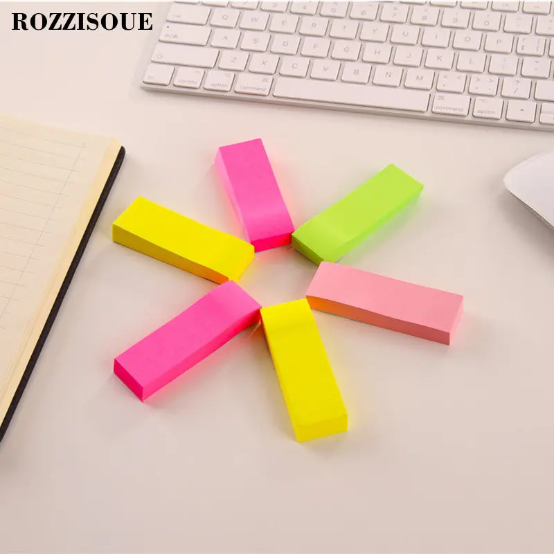 

NEW Fluorescent Notes Paper Creative Strips and Convenient Stickers Message Self Adhesive Memo Pad Sticky Notes Bookmark Point