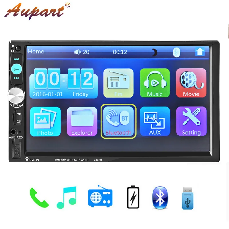 

Aupart 2 din Car Radio 7 inch Touch Screen Car Multimedia Player with Bluetooth Steering Wheel Control support Rear View Camera