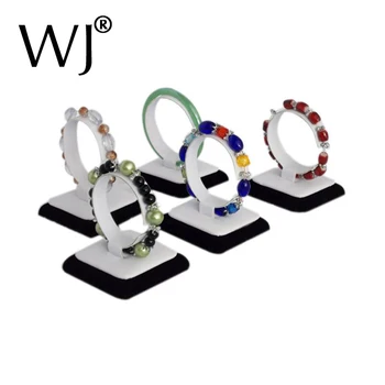 

Adjustable C Tower Stand Jewelry Bracelet Chain Bangle Watch Anklet Display Holder Rack in White Leatherette & Black Velvet 5pcs