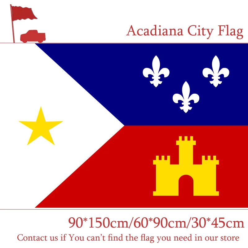 

Free shipping Acadiana Custom 3x5ft High-quality City Flag 30*45cm Car Flag 90*150cm 60*90cm Flag