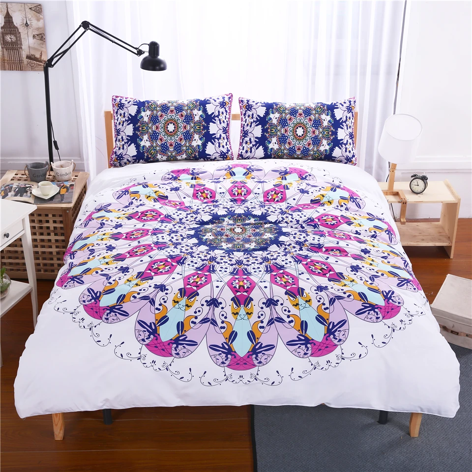 

LISM Diverse style Bedding Sets Quilt Cover Pillow Cover Pillowcase Polyester Reactive Printing Decoration Bedroom Home 3 pcs
