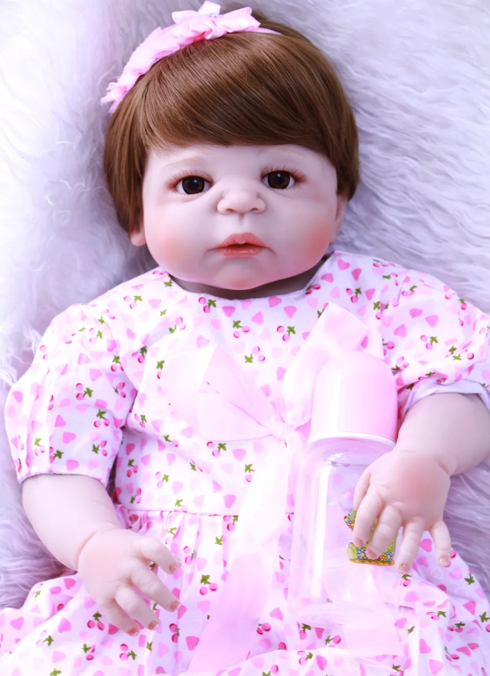 22 "полностью силиконовая кукла для новорожденных девочек|boneca reborn|bebe alive bonecabebe |