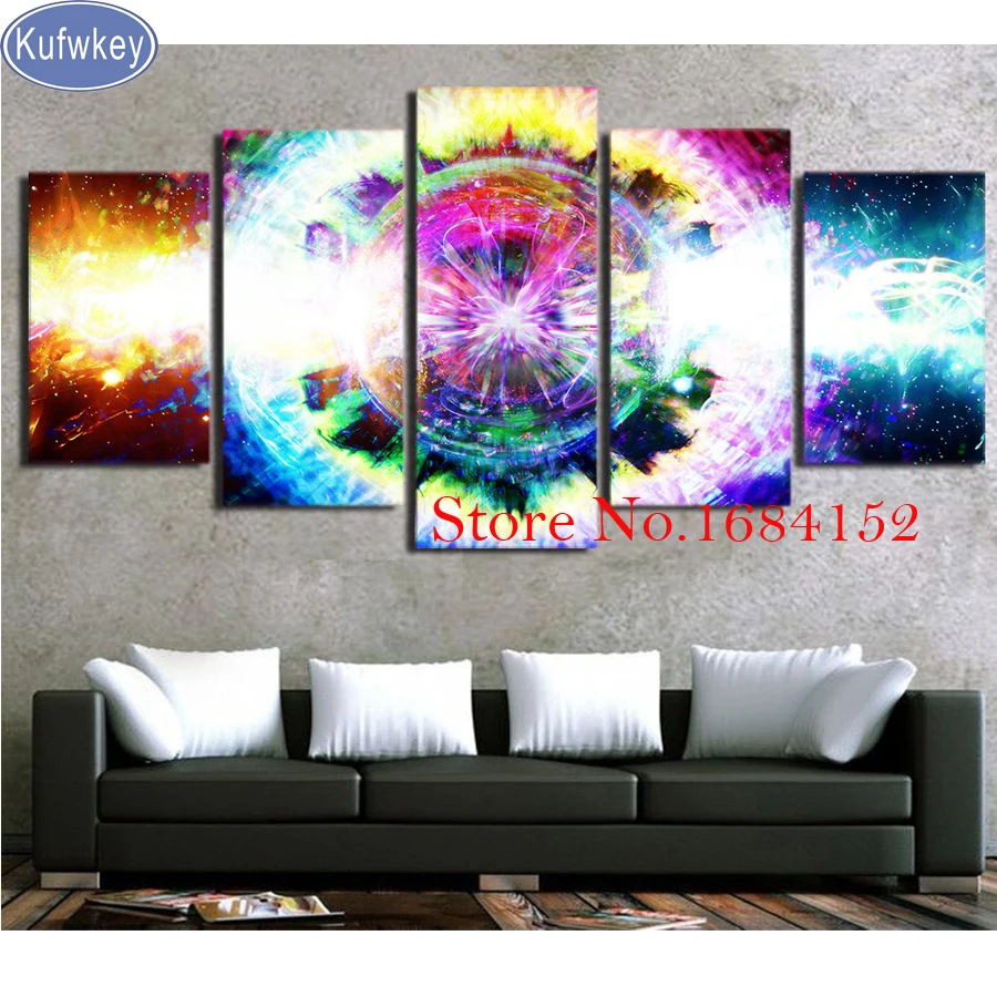 

5 PCS Sets Psychedelic Space 3d Diamond Painting Square Diy Diamond Drill Diamond Embroidery cross-stitch Home Decoration gift