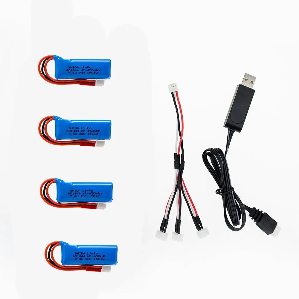 2 3 4 5 шт./лот 7 в 450 мАч 20C Lipo аккумулятор 2S usb зарядное устройство и кабель для WLtoys K969