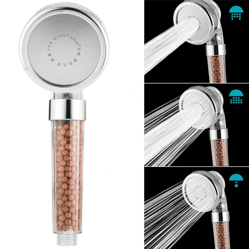 

Negative Ion SPA Jetting Shower Head 3 Mode High Pressure Handheld Filtered Adjustable Water Saving Filter Head Sprayer Faucet