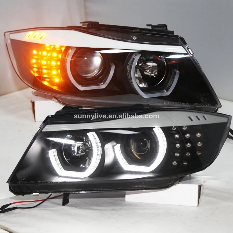 For BMW E90 330I 320I 318i Led Angel Eyes headlight With HID KIT JYin