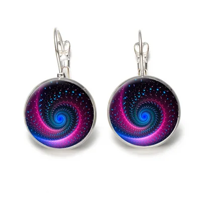 6  Classic Green Cat Eye Earring Women Flower Mandala Glass Cabochon Earrings Vintage Drop Earrings For Women Fashion Jewelry
