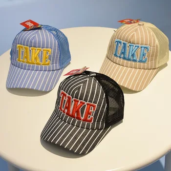 

Baby hats Spring and summer new children's cap girls boys letters embroidered visor children TAKE sun hat kids photography props