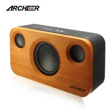 

100% Archeer Wooden Speakers Bluetooth Incredible 2.1 Channel Sound Bamboo Stereo Speaker Dual Embedded Speakers Enhanced Stage
