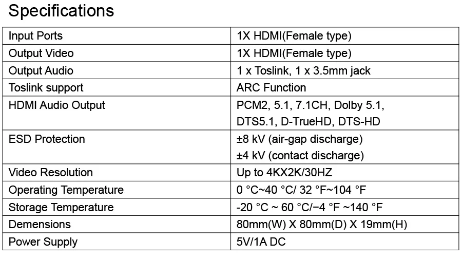 HH02-Audio hdmi to hdmi decoder with SPDIF 3.5MM Audio ARC (2)
