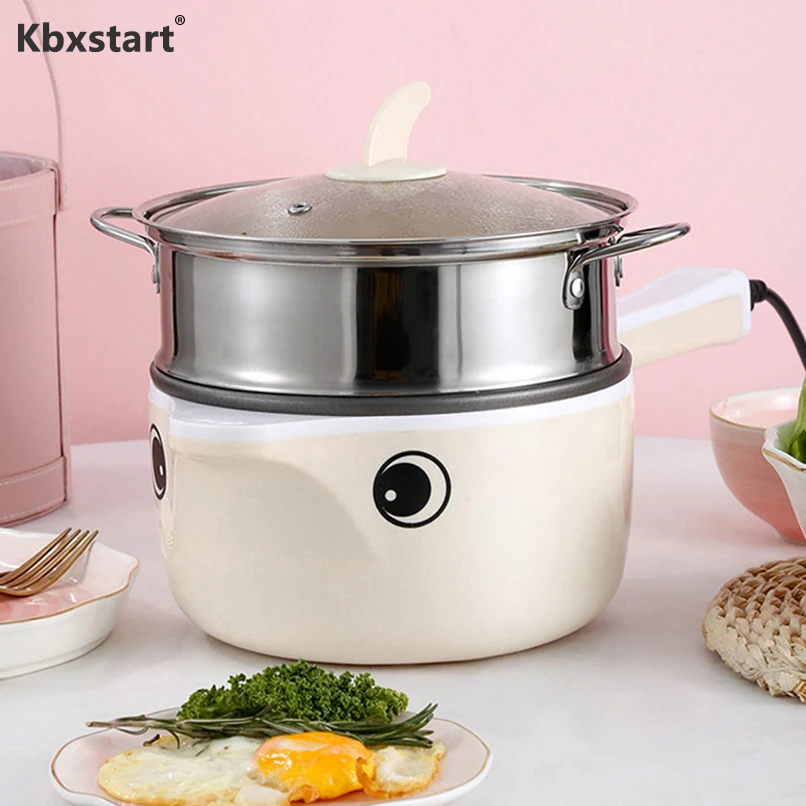 

Kbxstart 220V Multifunctional Electric Cooking Pot Machine Single/Double Layer Mini Rice Cooker Stewing Steamed Pot Multi Cooker