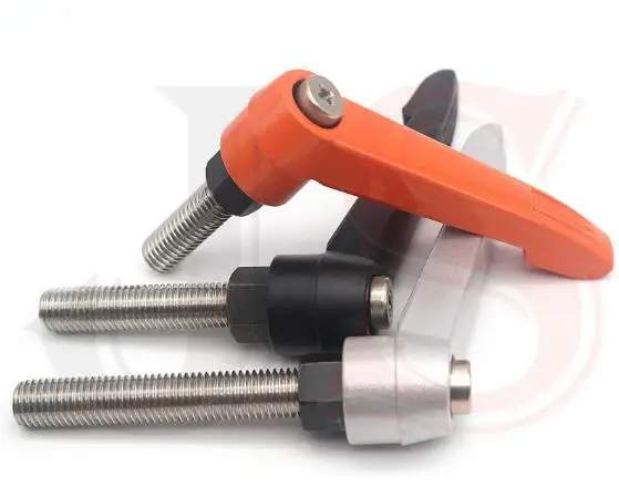 

2pcs M8 adjustable position screws tightening hand screw stainless steel 7-shaped fixed handle bolts 15-60mm length "Black"