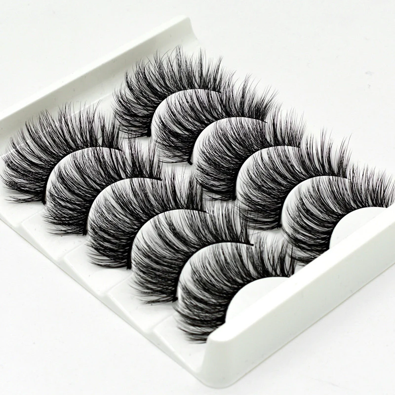 YALIAO 3D накладные ресницы 5 пар синтетические волосы Blastic хлопок стебель ручной работы Мягкие толстые натуральные длинные свадебные Поддельные ресницы