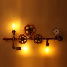 Американский Лофт металлическая водная трубка барная стойка настенный светильник промышленные бронзовые настенные лампы для коридора гостиная клуб бра