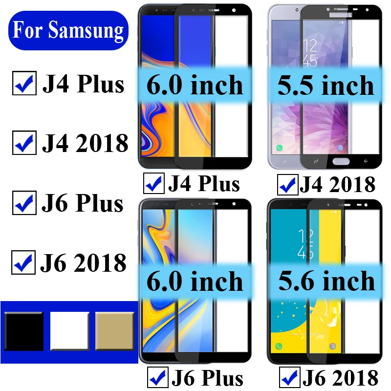 Защитное стекло для samsung J6, для Galaxy, защита экрана, j4 Plus, закаленное, Samsyng J 6 4 J62018, защита экрана, броня