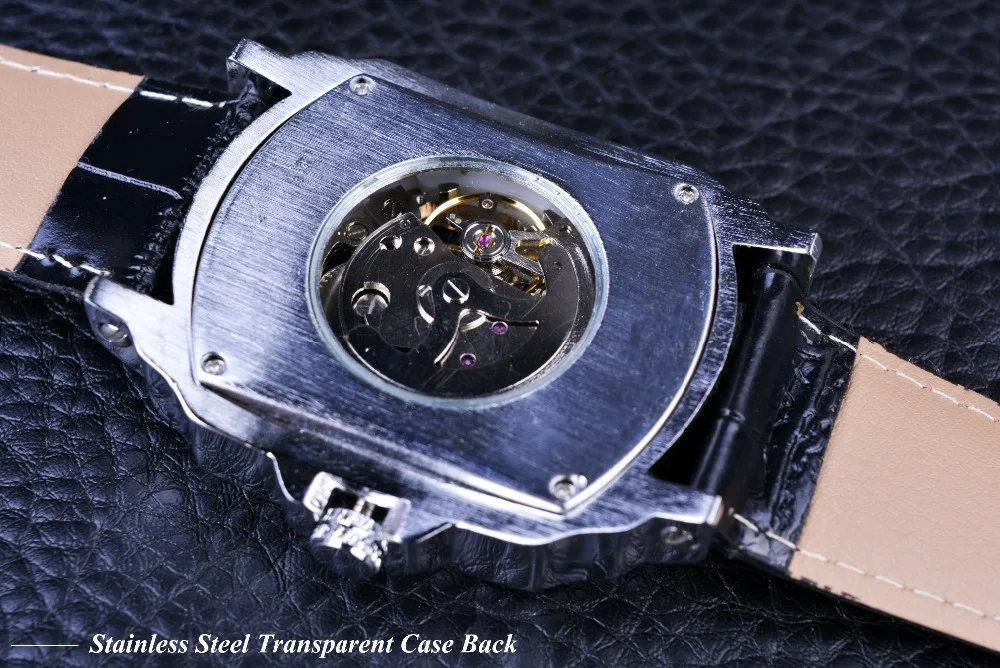 Winner Retro Classic Designer Silver Stainless Steel Case Men Watches Top Brand Luxury Mechanical Automatic Watch Clock Men