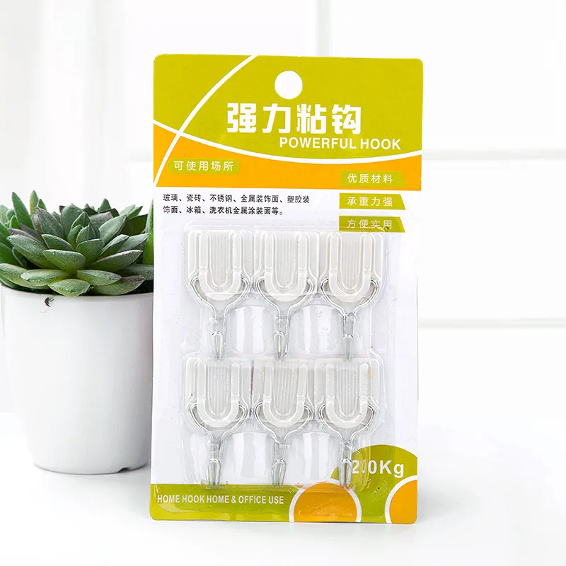 

Glass Adhesive Hooks for Bathroom Hanger Tiles Door Home Supplies Strong Sticky Hooks Wall 6PCS/Set Popular Kitchen Holder