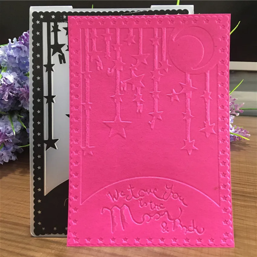  Welcome To The Moon Plastic Embossing Folder For Scrapbooking Paper Card Photo Album DIY Gift Box P - 32949240578