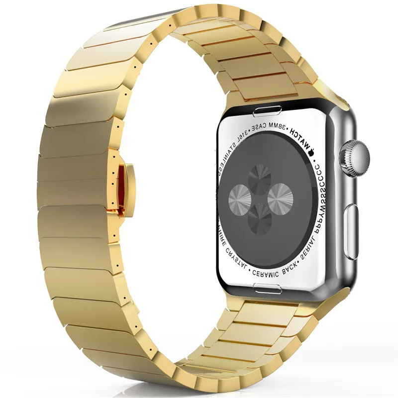 Ремешки для часов из нержавеющей стали для Apple watch Series 5/4 ремешок 44 мм 40 мм 38 мм 42 мм металлический браслет для iWatch Series3/2/1