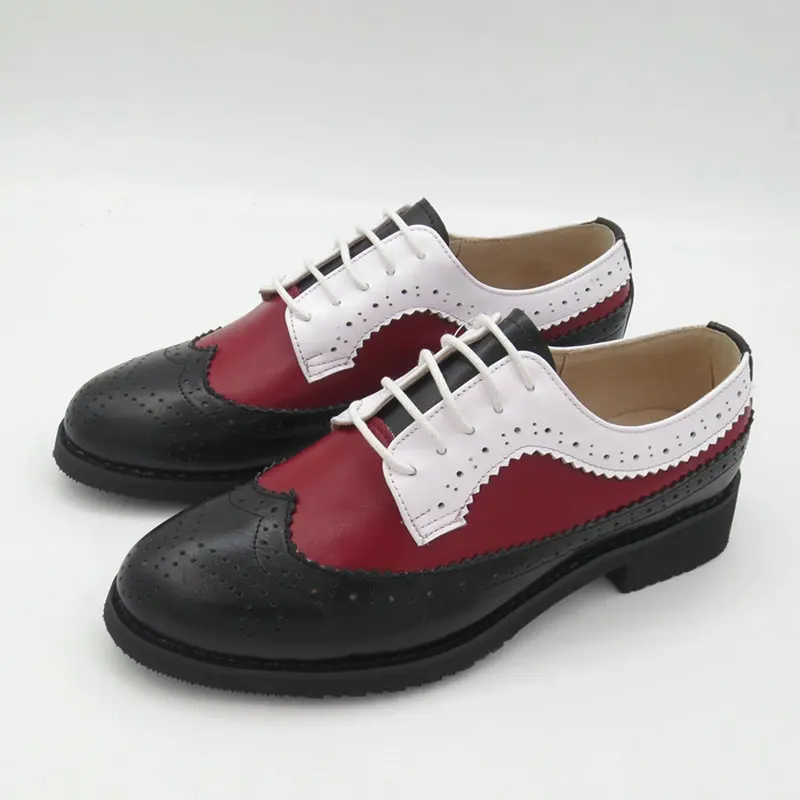 Plus Size 34 45 New Oxfords Wing Tip Shoes College Style Lace Up
