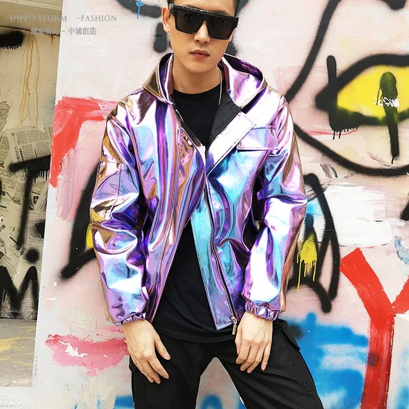Custom Made Men Streetwear Hip Hop Hooded PU Leather Jacket Fashion Casual Male Women Loose Coat Stage Team Clothing Plus Size Custom Made Men Streetwear Hip Hop Hooded PU Leather Jacket Fashion Casual Male Women Loose Coat Stage Team Clothing Plus Size