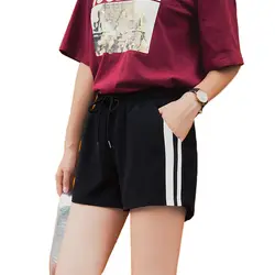 Harajuku женские летние эластичные Высокая талия короткие feminino 2XL 3XL повседневное свободные черные шорты Фитнес Спортивные femme плюс размеры