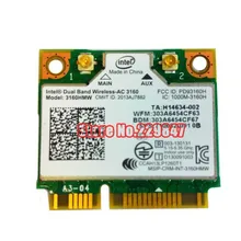Для 3160 3160HMW 802.11ac Двухдиапазонная Беспроводная AC+ Bluetooth 4,0 Mini PCIe карта поддерживает диапазоны B/G/N/AC 2,4 и 5,8 ГГц
