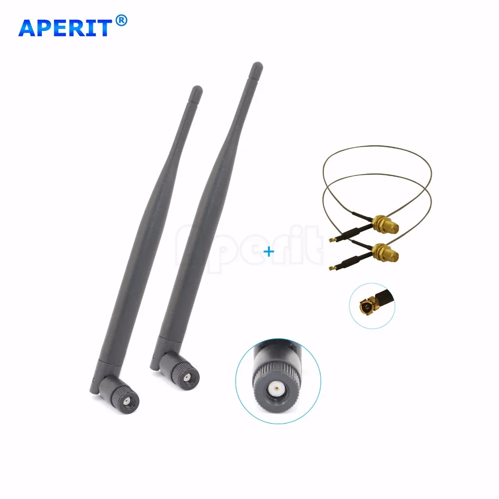 bilder für Aperit 2 x 6dBi RP-SMA Dual Band 2,4 GHz/5 GHz Wifi Antenne + 2x30 cm U. fl Kabel Antenne bilder für Aperit 2 x 6dBi RP-SMA Dual Band 2,4 GHz/5 GHz Wifi Antenne + 2x30 cm U. fl Kabel Antenne