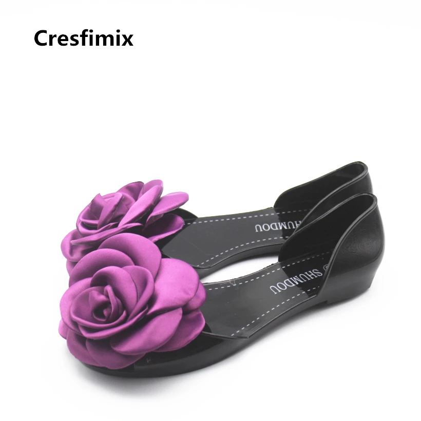 

Cresfimix sandales de mode pour femmes women fashion spring & summer floral sandals lady cute slip on sandals with flower