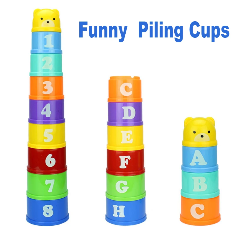 9Cups NEW Health Fun Bear piles Cup Stacker toy puzzle sets early