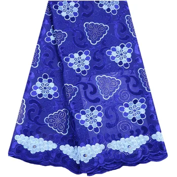 

New High Quality Swiss Voile Lace Blue African Lace Fabric 5 Yards African Cotton French Lace Fabric For Wedding Party Y1480