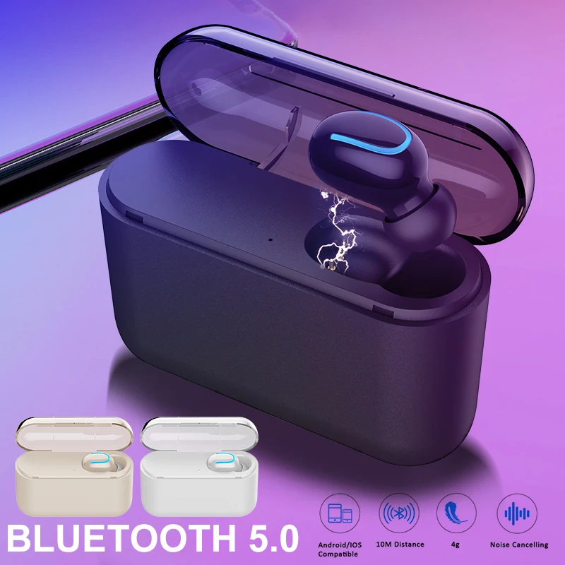 VTIN Single Earbud Ture Wireless Bluetooth 5.0 Earbuds Waterproof Earphone with 1500mAh Charging Case Auto-pairing Headphone     (18)