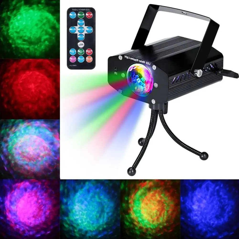 

HobbyLane LED 7Colors Stage Strobe Light with Remote Control Sound Activated Home Birthday DJ Parties Water Ripple Night Light