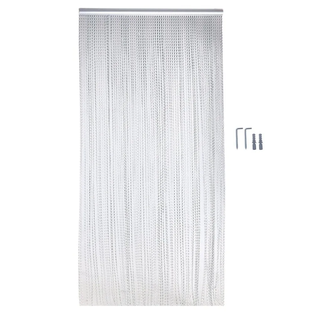 

Door Curtain Aluminium Links Metal Chain Control Prevent Fly Block Pest Avoid Insect Antirust Door Screen Silver Ceiling Install