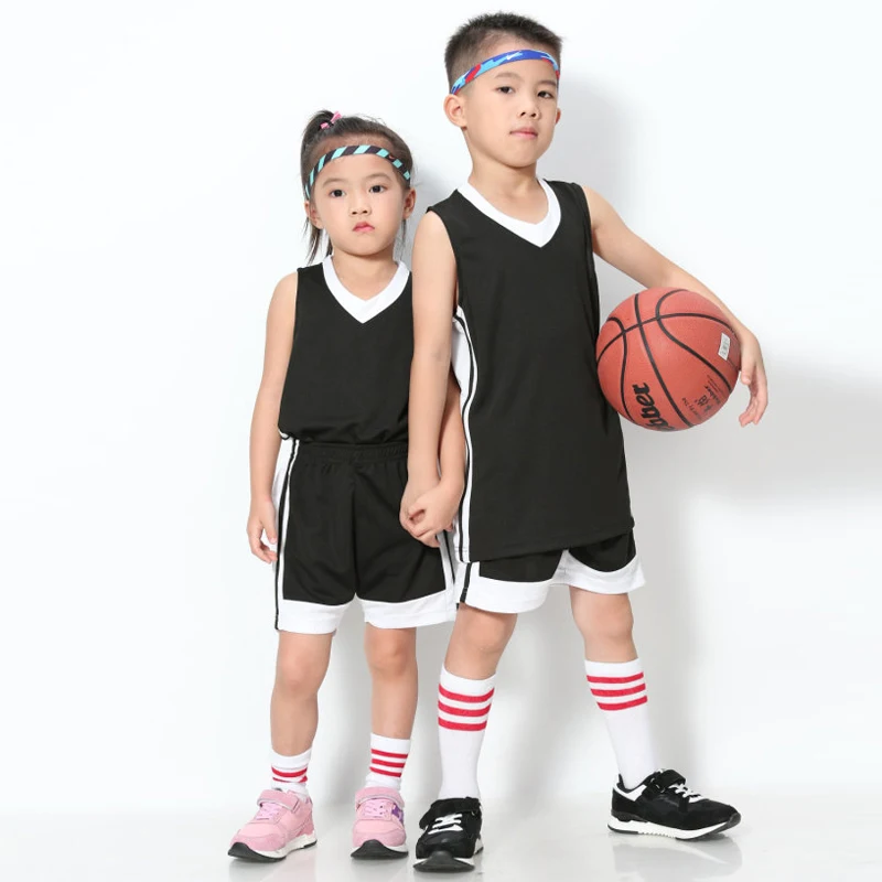 

Kids Basketball Jersey Sets Uniforms Kits Child Boys Girls Sports Clothing Breathable Youth Training Throwback Jerseys Shorts