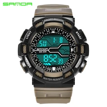 Relogio masculino SANDA уличные Мужские Аналоговые кварцевые цифровые часы модные водонепроницаемые светодиодный спортивные часы мужские стильные военные часы