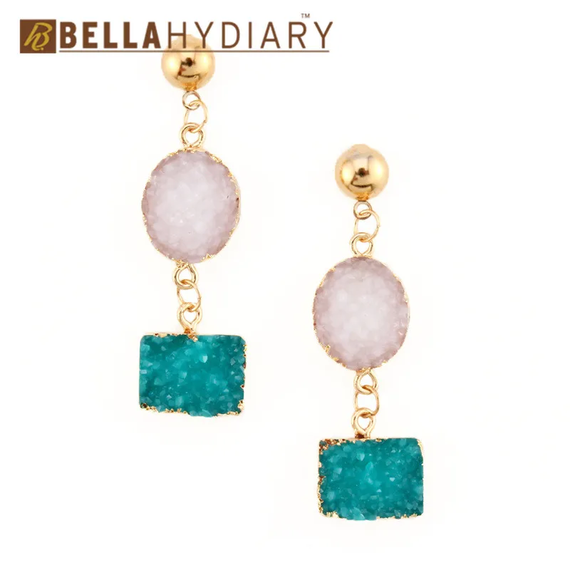 

BELLAHYDIARY Bijoux Blue Wedding Resin Earring Geometric Korean Long Earrings For Women Earings Fashion Jewelry Brincos 2019