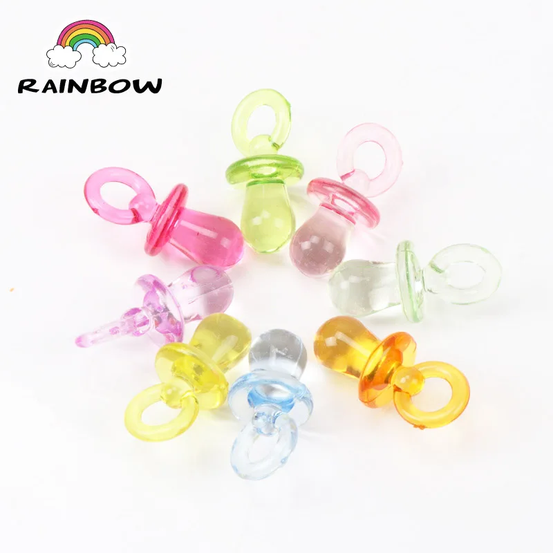 

Multicolor Acrylic Crystal Baby Pacifier Charm Pendants Beads Fit Kids Decoration Handmade Jewelry Accessory DIY 32x15mm 20pcs