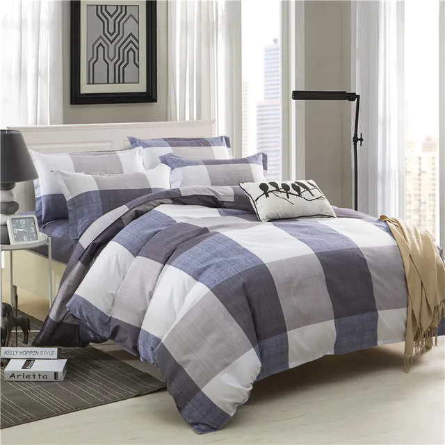 2018 Black And White Stripes Plaid Bedding Sets Twin Full Queen 2018 Black And White Stripes Plaid Bedding Sets Twin Full Queen King Size Good Quality Duvet Cover Bed Sheet Pillowcase