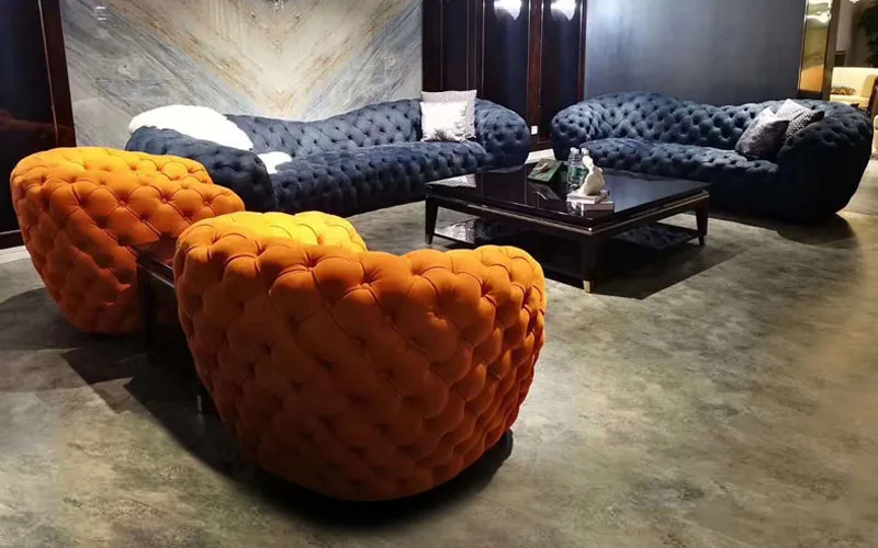 Италия Милан выставочная вилла гостиная диван дизайн роскошный Высококачественный бархатный диван набор