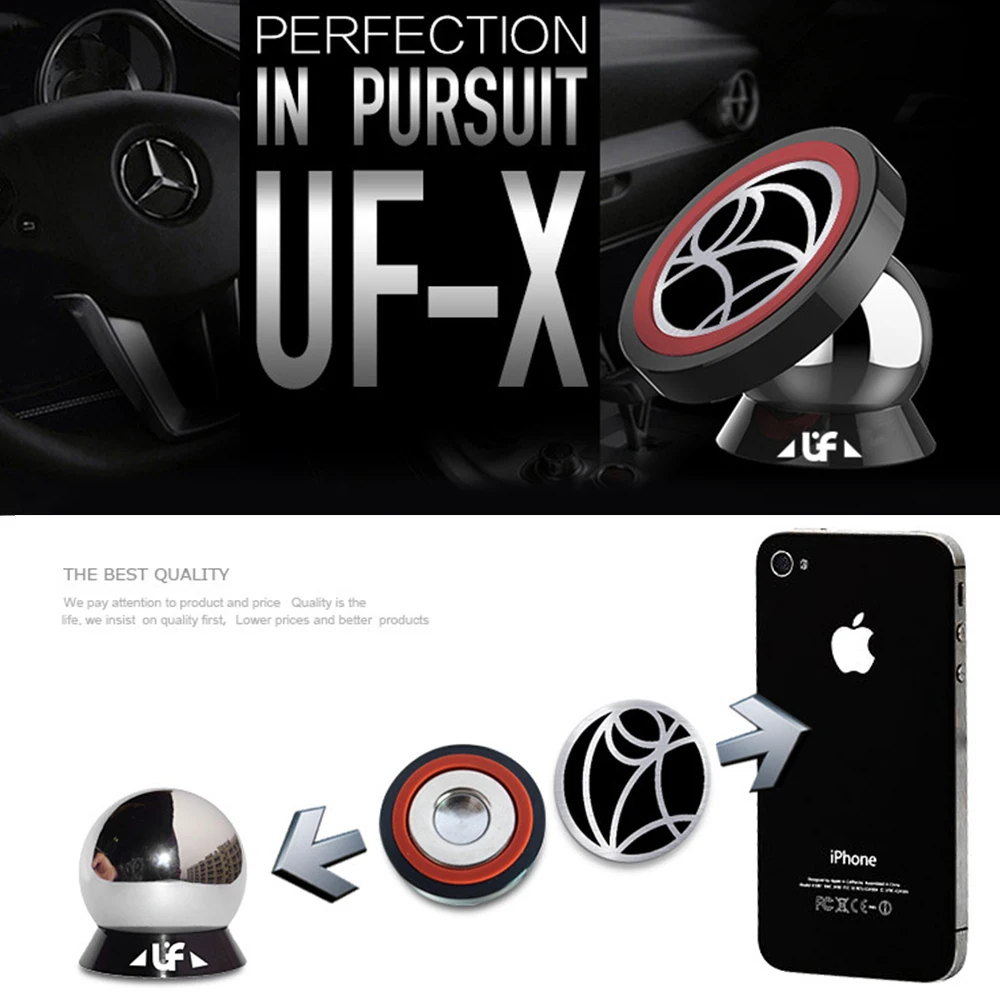 

New Magnetic 360 Degrees UF-X1 Car Mount Kit Bracket Magnet Mount Car Dashboard Stand Phone Holder For iPhone iPad Tablet PC GPS