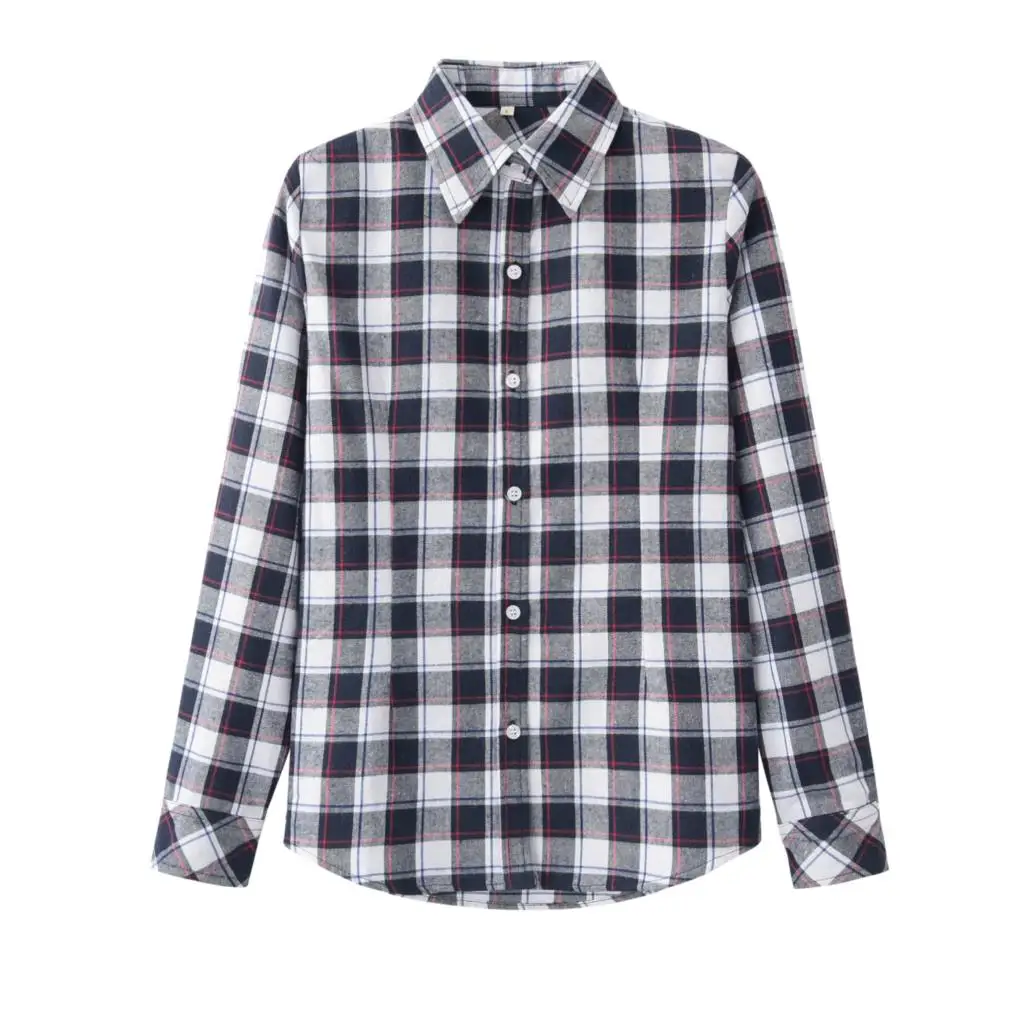 

2018 Hot Sale Spring Fashion Women Flannel Plaid Shirt Plus Size Blouses Female Long Sleeve shirt Ladies Blusas Tops 20 Colors
